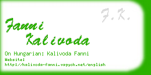 fanni kalivoda business card